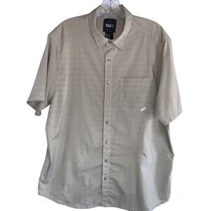 5.11 Tactical Shirt Mens Large Tan Button Up Short‎ Sleeve Breathable.